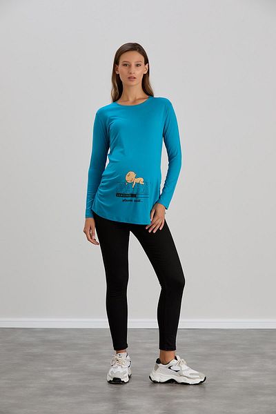 Işşıl Işil 4472 - Viscose Maternity Long Sleeve T-Shirt