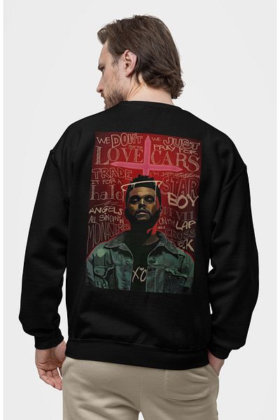 Fuddy Moda Unisex Oversize Rapper the Weeknd Crew Neck Hoodless Sweatshirt