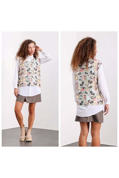 Hatun Atila Women's Side Buttoned Digital Print Sweater
