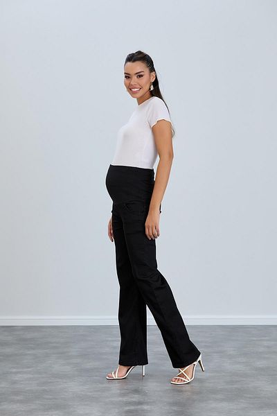Işşıl 8798-pantaloni de denim cu picioare largi din Lycra de maternitate