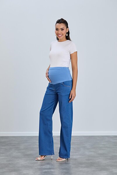 Işşıl 8798-Pregnant Lycra Wide Leg Jeans