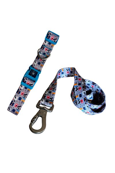 PAWLOOK Woof, Dog Collar, Dog Walking Strap, Set of Two