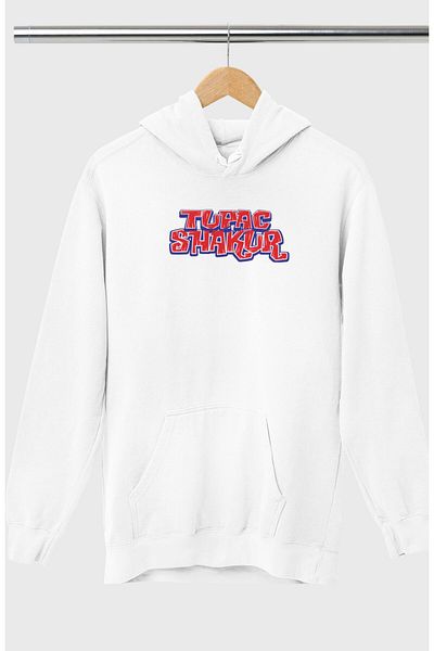 Fuddy Moda Oversize Tupac Shakur Back Printed Hooded Sweatshirt, Unisex Rapper Themed Hoodie