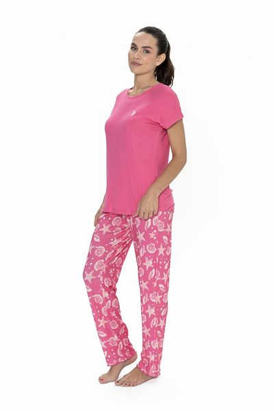 U.S. Polo Assn. U.S. Polo Assn. 20105 Women's Fusya Short Sleeve Pajama Set