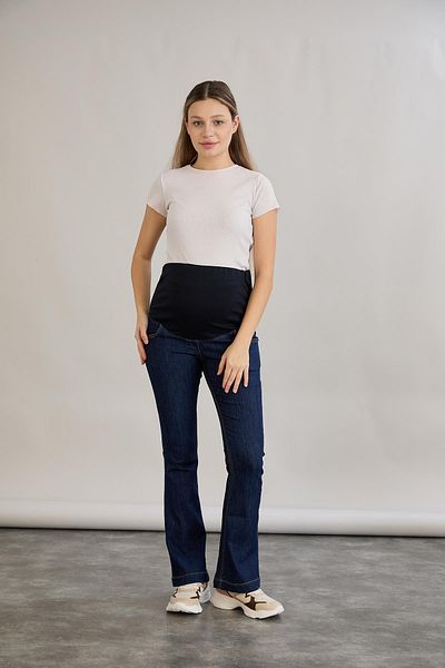 Işşıl IŞŞIL 4558-Pantaloni din denim cu picior evazat cu bandă elastică pentru abdomen pentru gravide