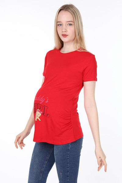 Işşıl 4477-Daddy's Girl Viscose Maternity Short Sleeve T-shirt