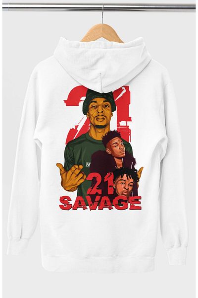 Fuddy Moda Oversize 21 Savage Gate Socks-Headphones, Unisex Rapper Themed Hoodie