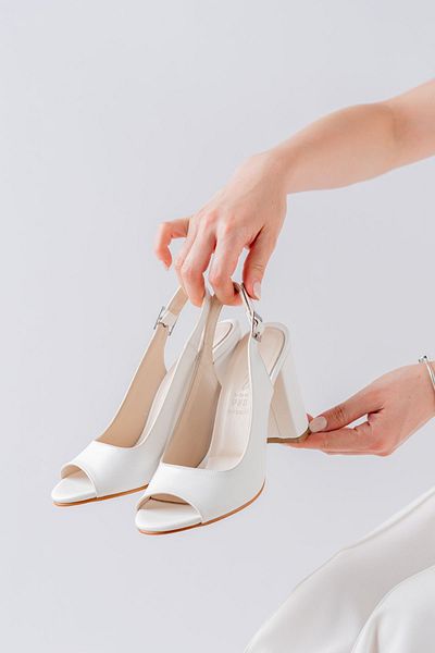 Hayalimdeki Ayakkabı Meira White Skin Detailed High Heeled Women's Shoes