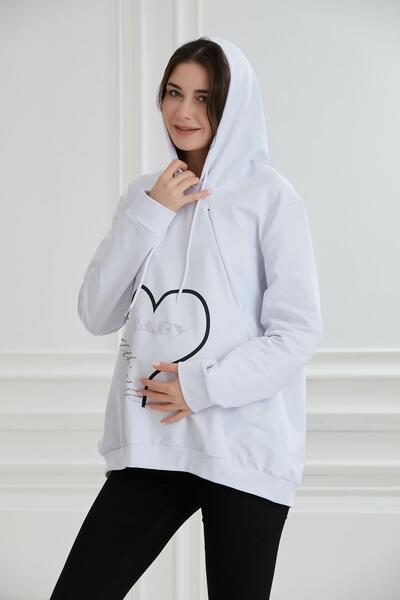 Işşıl 8626 Суитшърт за бременни с щампа Stoned за кърмене