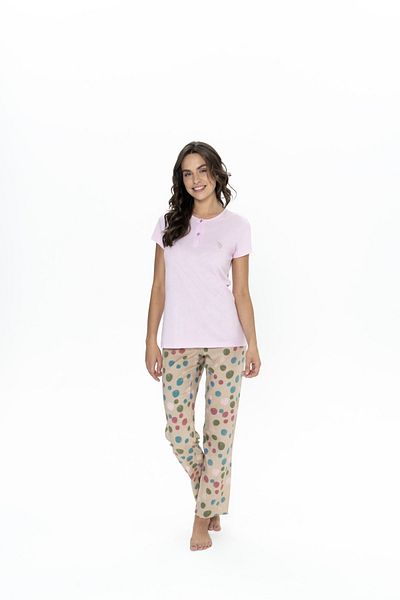 U.S. Polo Assn. U.S. Polo Assn. 20094 Set de pijamale cu mânecă scurtă și jumătate de plăcuță pentru femei