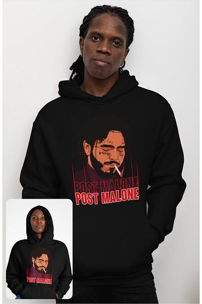 Fuddy Moda Unisex Oversize Post Malone Gate Sweatshirt Rap Music Themed Hoodie