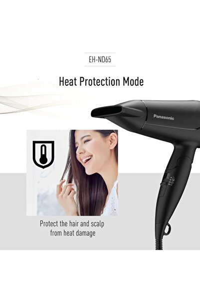 PANASONIC Hair Dryer Powerful Fast Dry 2300W EH-ND65 - Black