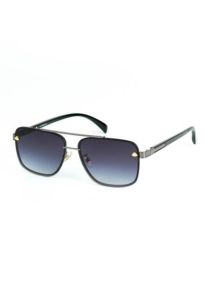 Di Caprio Men's Gray Uv400 Protection Rectangular Model Sunglasses