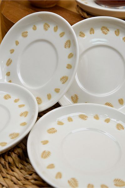 Heda Porselen Başak 6-Piece Porcelain Tea Plate Set