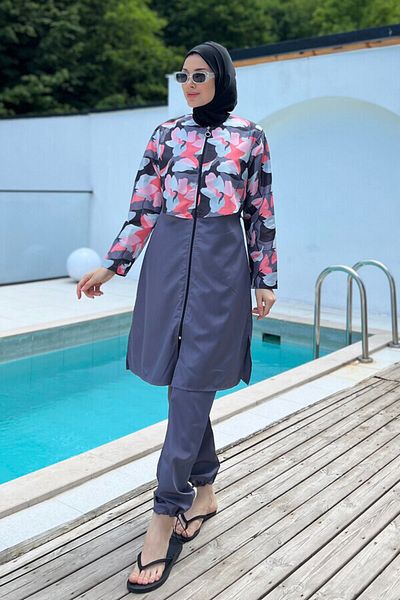 REMSA Parachute Full Covered Hijab Μαγιό Aller 2403 Γκρι