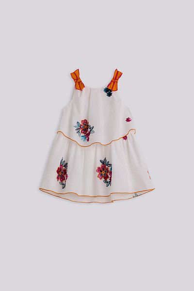 Lia Lea Bg Store فستان أبيض للفتيات الصغيرات