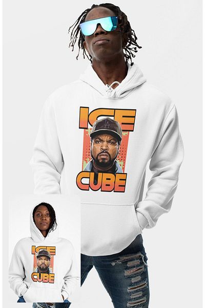 Fuddy Moda Unisex Oversize Ice Cube Hooded Sweatshirt Against Rap Music