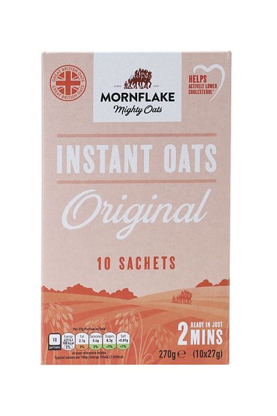 Mornflake Oats 2 Go Original 10 Porridge Sachets 270g