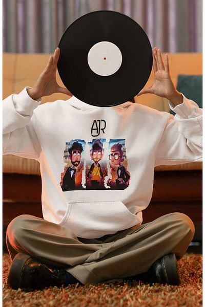 Fuddy Moda Unisex Oversize Ajr Printed Hooded Sweatshirt Music Band Themed
