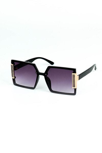 Di Caprio Women's Black Uv400 Protection Rectangular Model Sunglasses