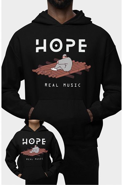 Fuddy Moda Oversize Nf Hope Real Music Printed Hooded Sweatshirt, Unisex Rapper Themed Hoodie