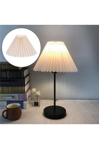 Lambadar Hepa Model Modern Design Metal Body Cream Fabric Hat Table Lamp Lampshade
