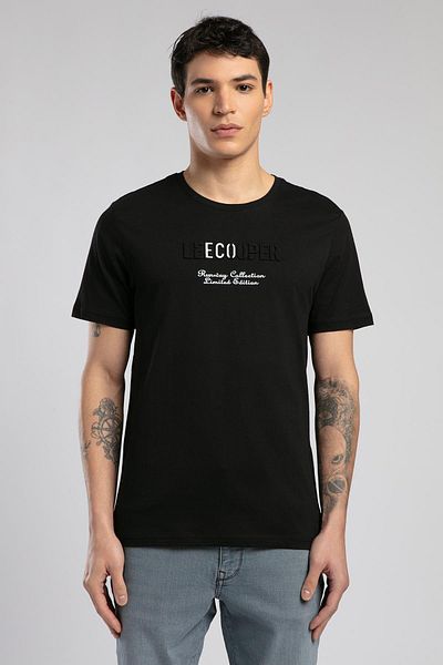 Lee Cooper Ανδρικό μπλουζάκι Desav μαύρο με λαιμόκοψη