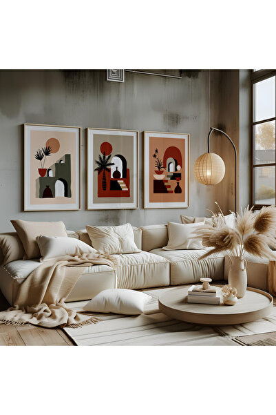 ARTCASTLE Set de 3 tablouri cu ramă din lemn