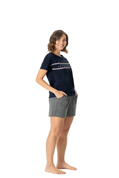 U.S. Polo Assn. US Polo Assn16985 Set de tricou cu mânecă scurtă, albastru marin pentru femei
