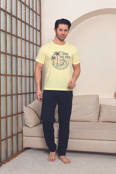 Ayans Pijama Combed Cotton Men's Single Jersey (Summer) Pajama Set