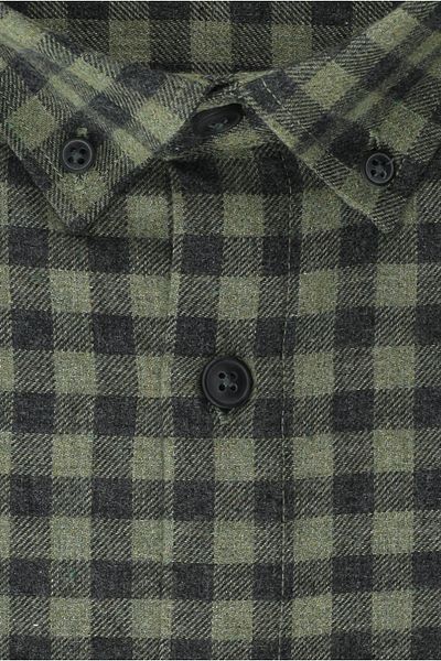 Kiğılı Plus Size Long Sleeve Plaid Cotton Easy-To-Iron Button Collar Lumberjack Shirt