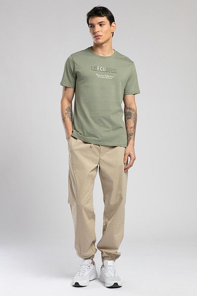 Lee Cooper Ανδρικό μπλουζάκι Desav με λαιμόκοψη χακί
