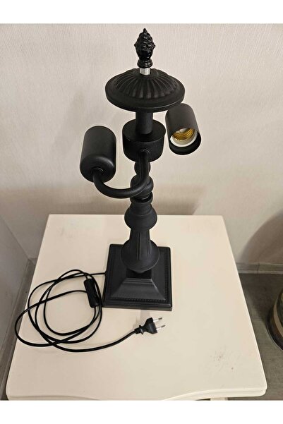 Genel Markalar El Yapımı Vitray Retro Barok Abajur Masa Lambası Oturma ve Yatak Odası Kırmızı Beyaz Siyah