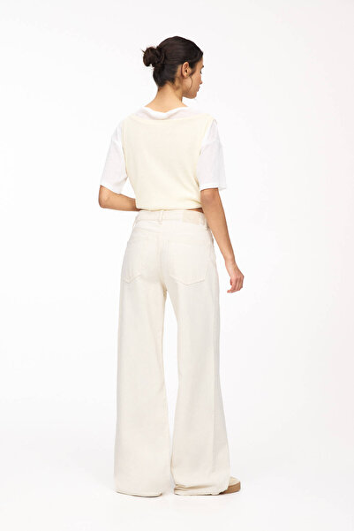 Pull & Bear Yüksek bel geniş paça jean