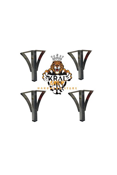 KRAL HIRDAVAT Model de țeavă în V de 20 cm, mobilier din metal cromat, dulap, fotoliu, canapea, picioare metalice pentru unitatea TV (4 bucăți)