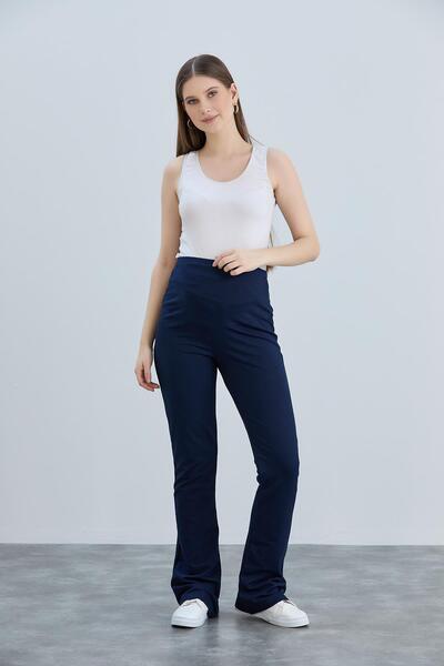 Işşıl IŞIL 4511-بنطلون من القطن الممشط بخيطين للحوامل ذو ساق إسبانية