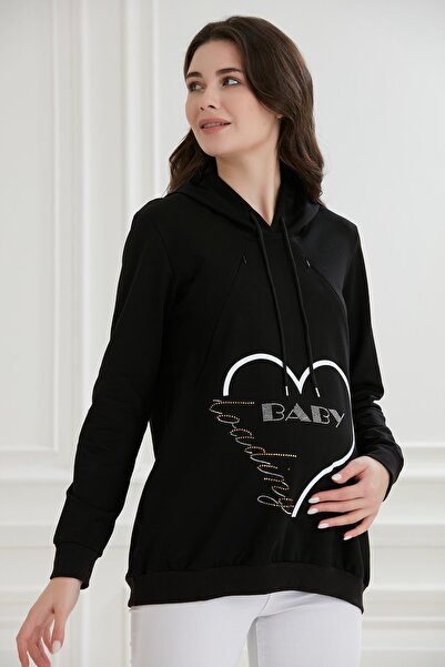 Işşıl 8626 Суитшърт за бременни с щампа Stoned за кърмене