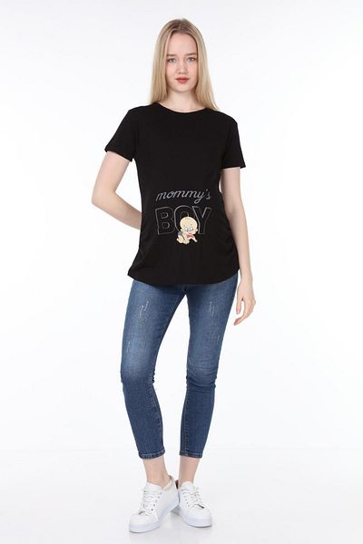 Işşıl 4476-tricou maternitate cu mânecă scurtă din viscoză fiul mamei