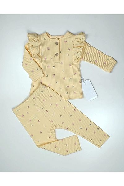 İmaj Girl's Little Flowers 2-Piece Baby Set, Pajama Set
