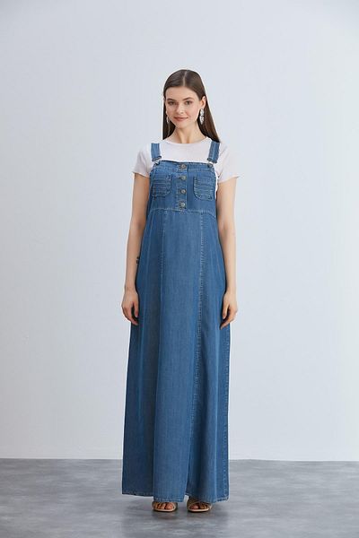 Işşıl 442-mini rochie maxi hijab pentru grădinar Liyocell de buzunar