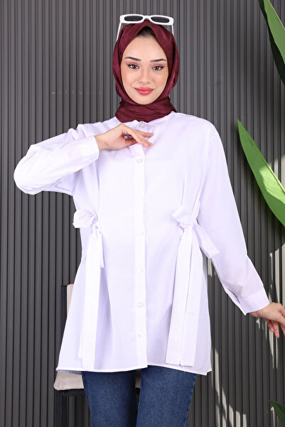 İmajButik Λευκό χιτώνα με ζώνη