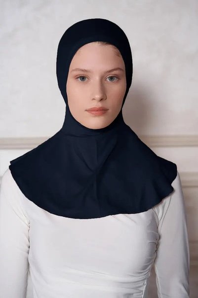 ED Scarf حجاب رياضي باللون الأزرق الداكن - غطاء رأس عملي وجاهز