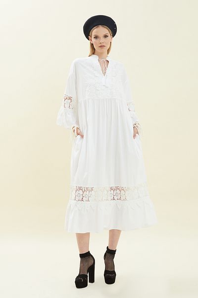VERDA Judge Collar Lace Detailed Dress