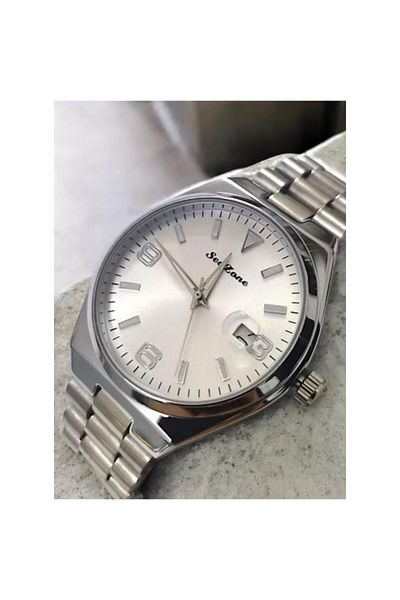 Rivoly Men's Stainless Steel Analog Quartz Date Display Watch Easy to Read Fashion Design Waterproof