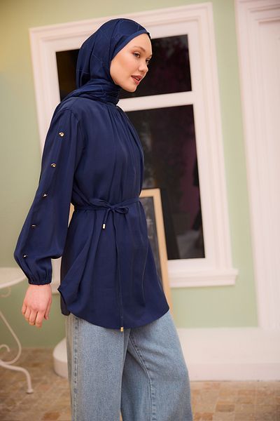 LOCCO Γυναικείο Ποδηλατικό Λαιμόκοψη Μπλε Navy Blue