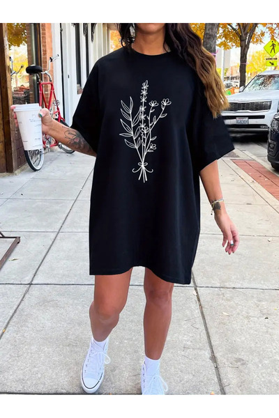 HOFFNUNG Rochie tricou cu mânecă scurtă pentru femei de mărime mare, cu decol...