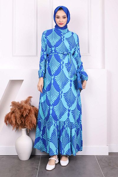 İmajButik Φούστα με σχέδιο μέντας Φόρεμα Viscon με στρώσεις