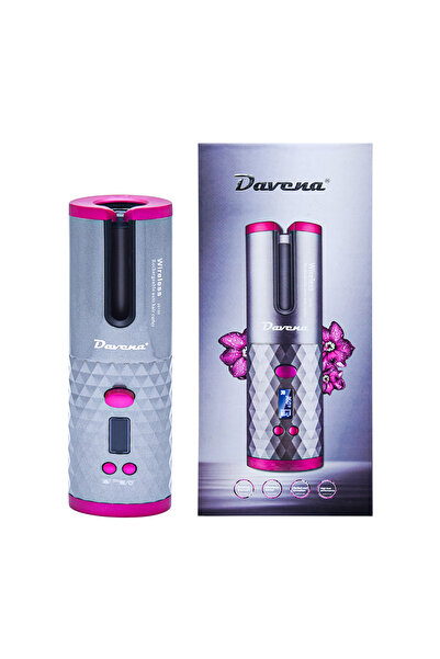 Davena مكواة تجعيد الشعر اللاسلكية الأوتوماتيكية 360 درجة - أسود