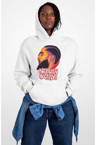 Fuddy Moda Φούτερ με κουκούλα με στάμπα Nipsey Hussle, φούτερ με κουκούλα με θέμα Unisex Rap Music
