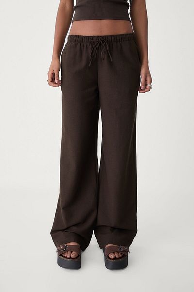 Stradivarius Linen blend drawstring trousers